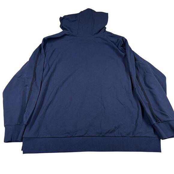 J Jason Wu Navy French Terry Hoodie with Black Contrast Lace Trim size 3XL Plus - Picture 9 of 9
